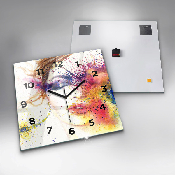 Square wall clock Portrait of a Mysterious Woman
