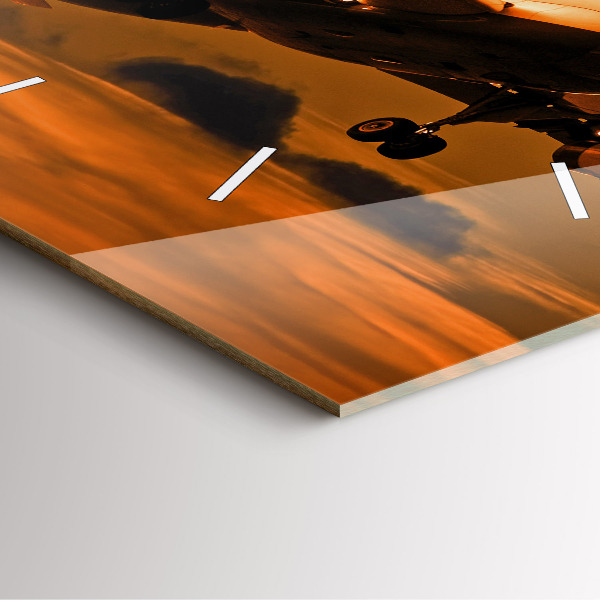 Square wall clock Travel by plane