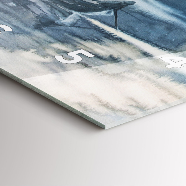 Square wall clock Winter Lake Łódka