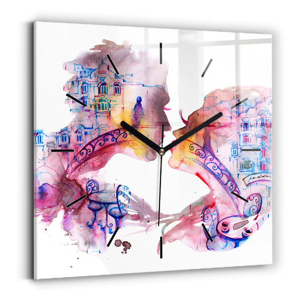 Square wall clock Two Bodies One Soul