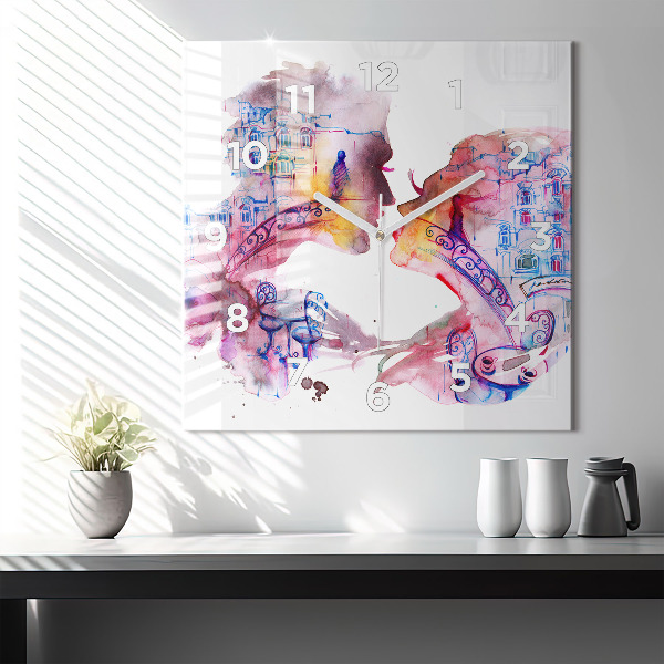 Square wall clock Two Bodies One Soul