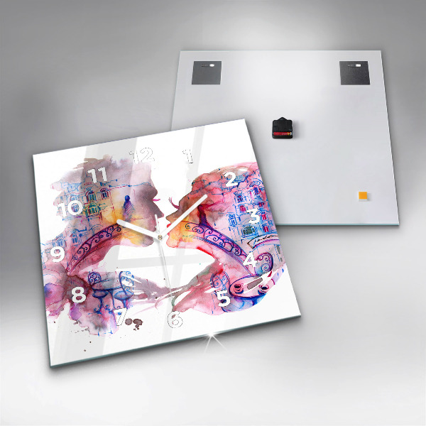 Square wall clock Two Bodies One Soul