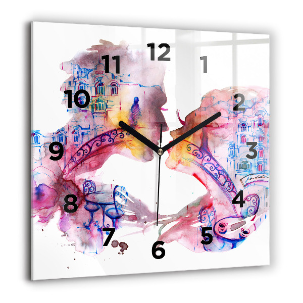 Square wall clock Two Bodies One Soul