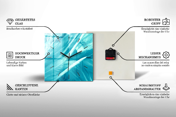 Square wall clock Cyberspace