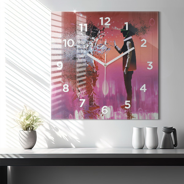 Square wall clock Cyberspace