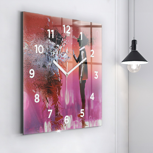 Square wall clock Cyberspace