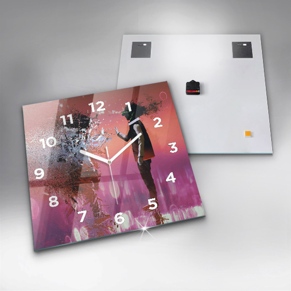 Square wall clock Cyberspace