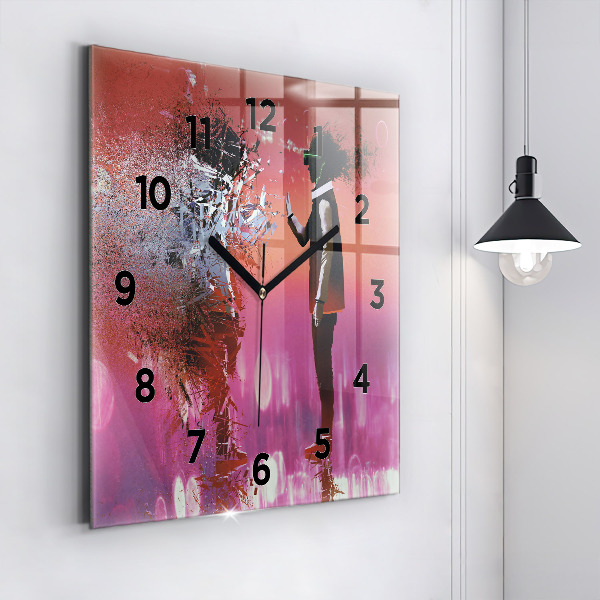 Square wall clock Cyberspace