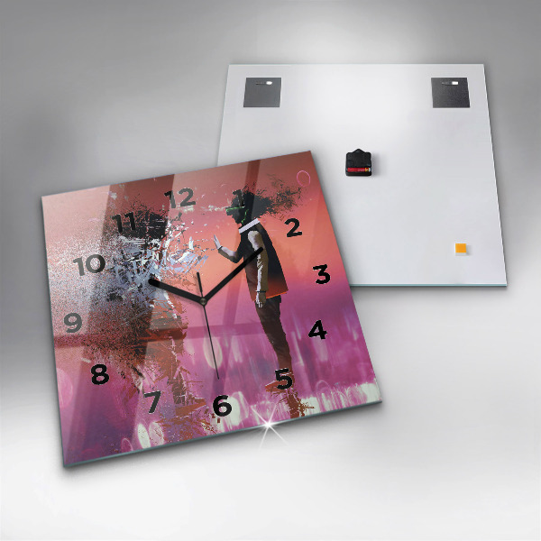 Square wall clock Cyberspace