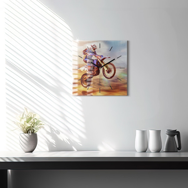 Square wall clock Motocross Enduro
