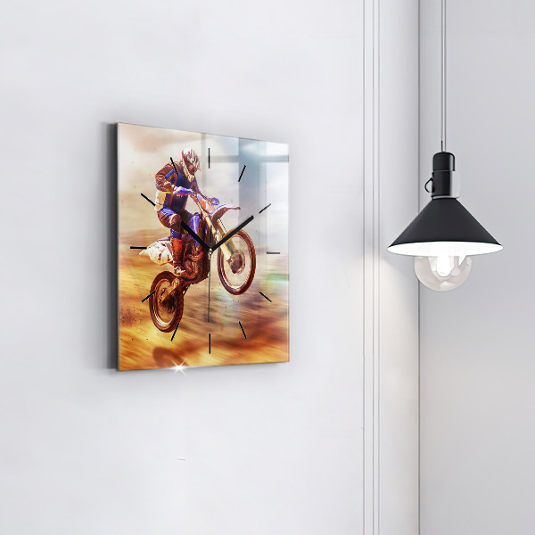 Square wall clock Motocross Enduro