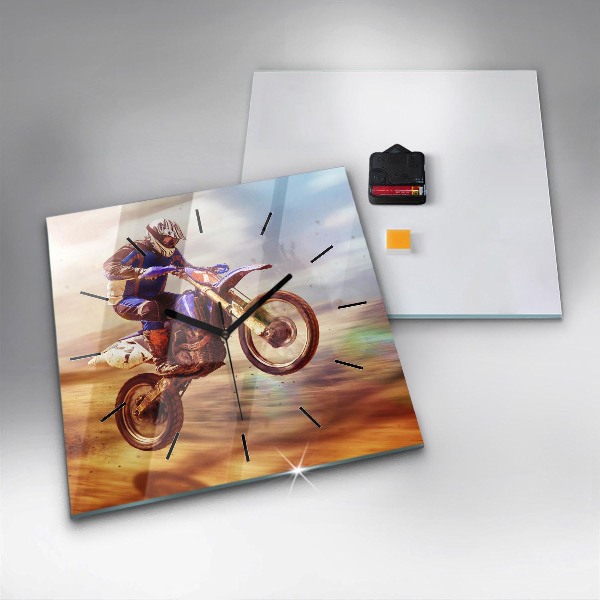 Square wall clock Motocross Enduro