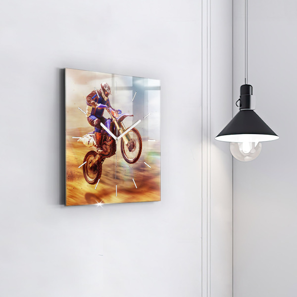 Square wall clock Motocross Enduro