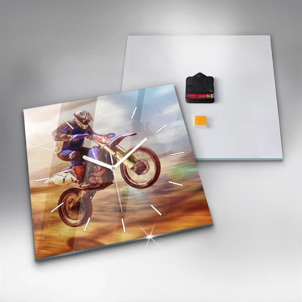 Square wall clock Motocross Enduro