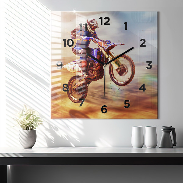 Square wall clock Motocross Enduro