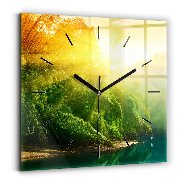 Square wall clock Peaceful nature