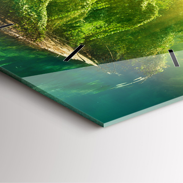 Square wall clock Peaceful nature