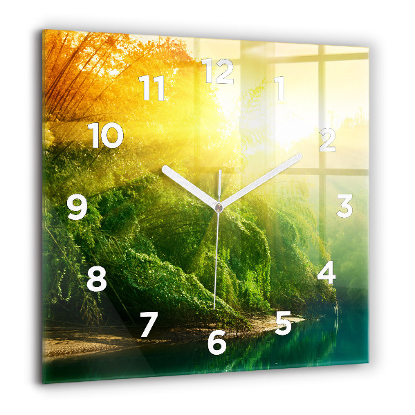 Square wall clock Peaceful nature