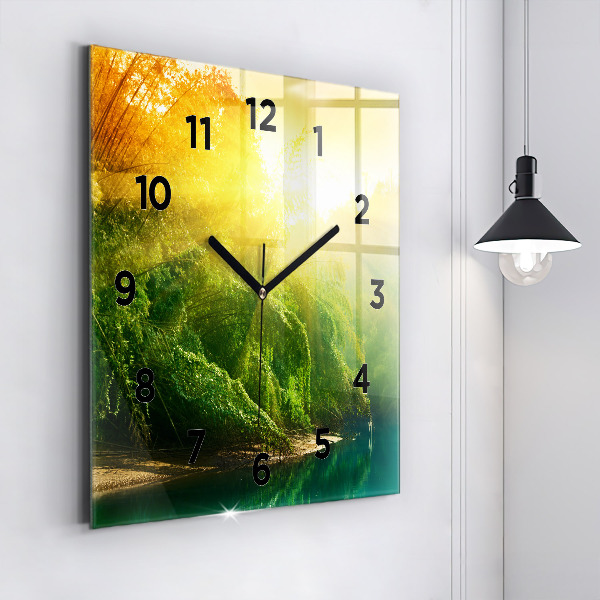 Square wall clock Peaceful nature