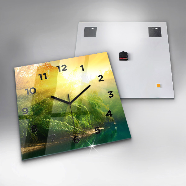 Square wall clock Peaceful nature