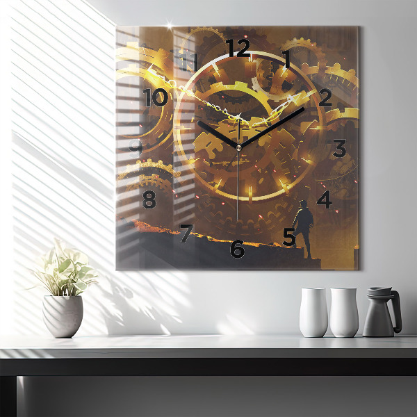 Square wall clock Time – Mechanism