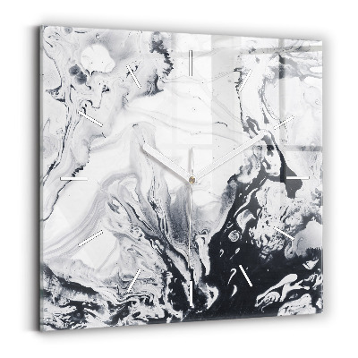 Square wall clock Abstract Ink Marble