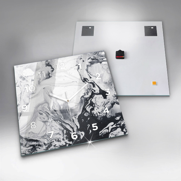Square wall clock Abstract Ink Marble