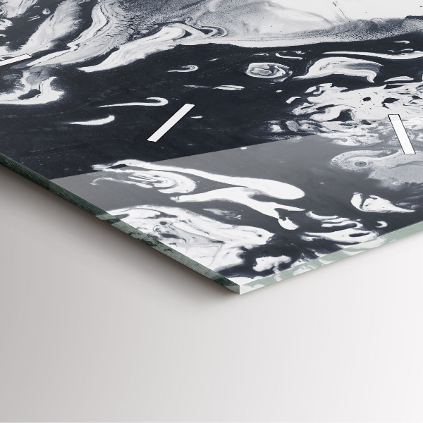 Square wall clock Abstract Ink Marble