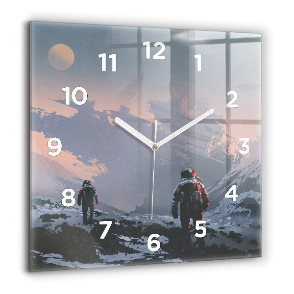 Square wall clock Astronauts Milky Way