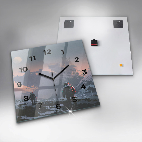 Square wall clock Astronauts Milky Way