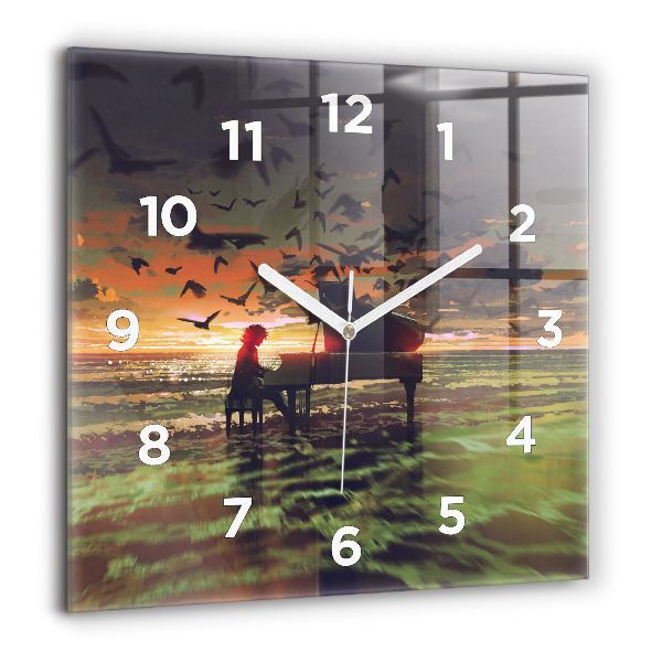 Square wall clock Concert on the beach