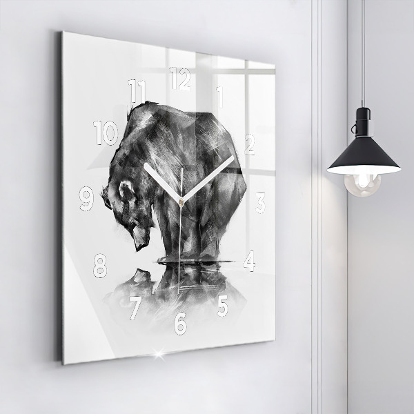 Square wall clock Cartoon bear