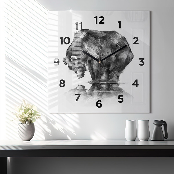 Square wall clock Cartoon bear