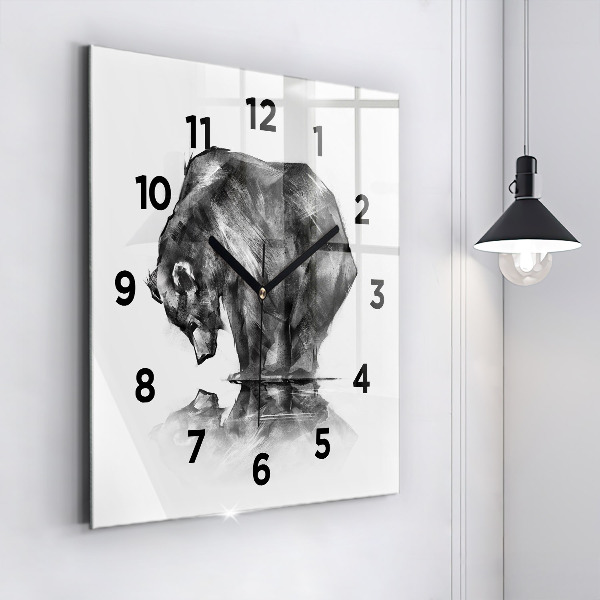 Square wall clock Cartoon bear
