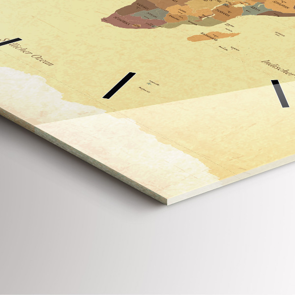 Square wall clock Vintage World Map