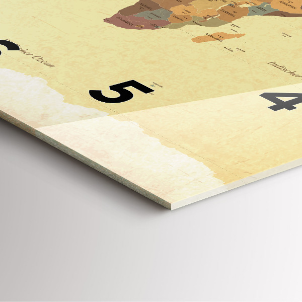 Square wall clock Vintage World Map