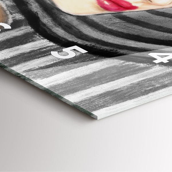 Square wall clock Woman in Black and White