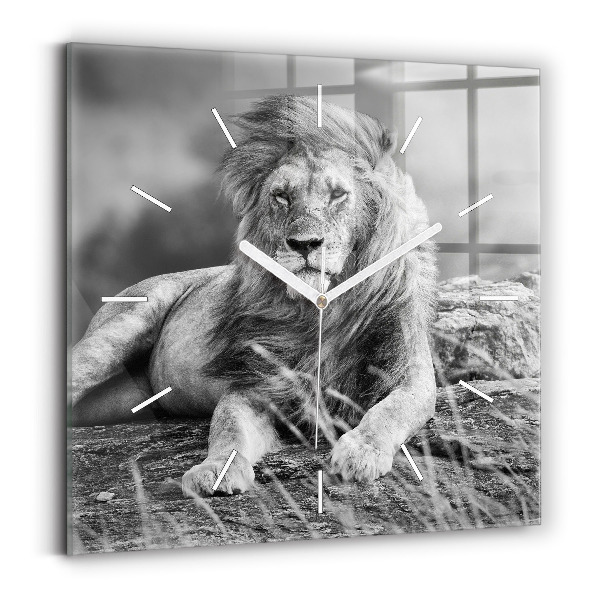 Square wall clock Abstraction - Lion