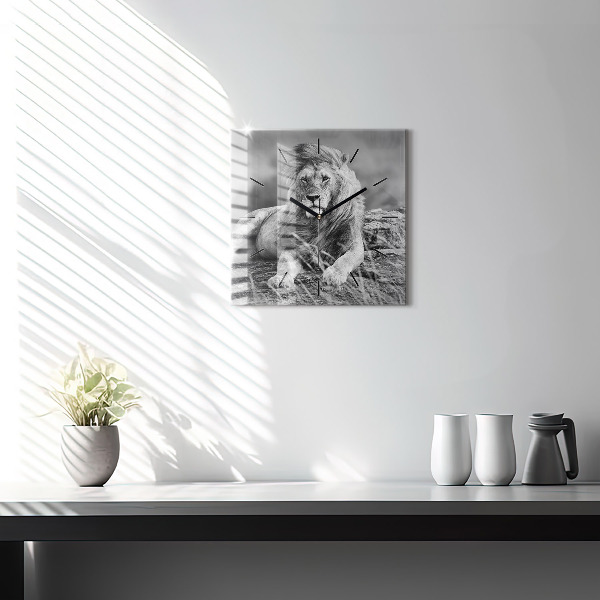 Square wall clock Abstraction - Lion