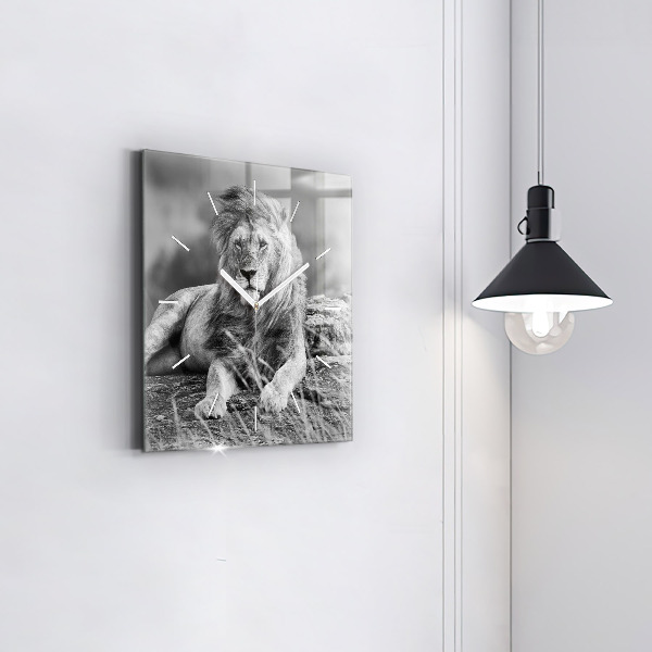 Square wall clock Abstraction - Lion