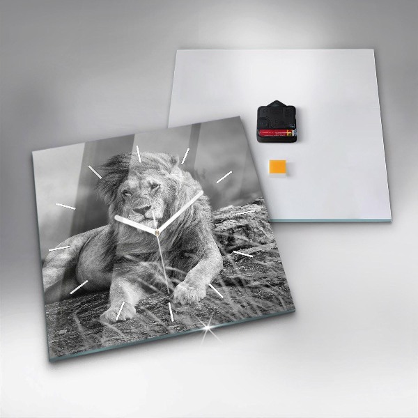 Square wall clock Abstraction - Lion