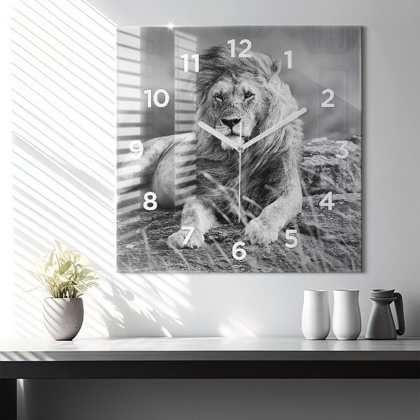 Square wall clock Abstraction - Lion