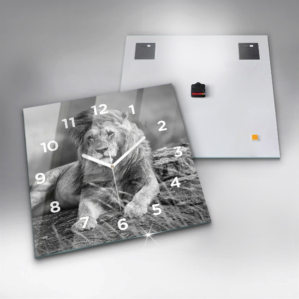Square wall clock Abstraction - Lion