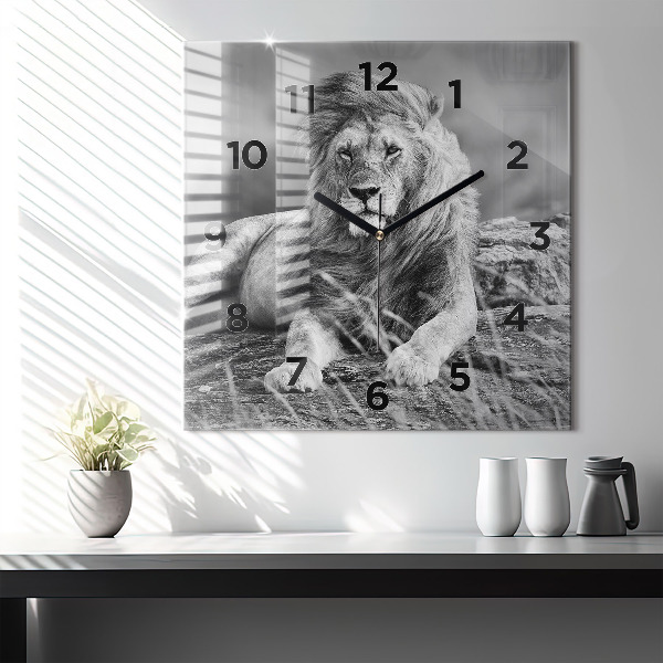 Square wall clock Abstraction - Lion