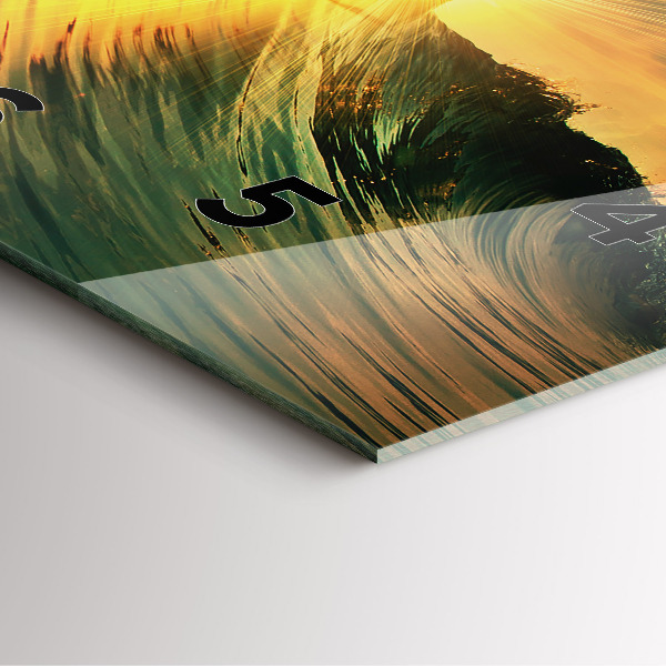 Square wall clock Waves Sunset Perspective