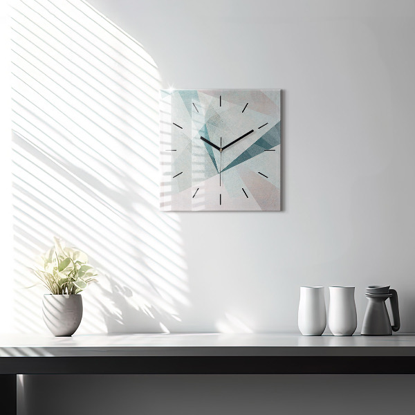 Square wall clock Triangles Abstract Texture