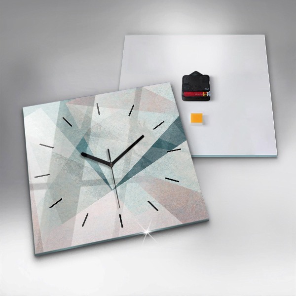 Square wall clock Triangles Abstract Texture