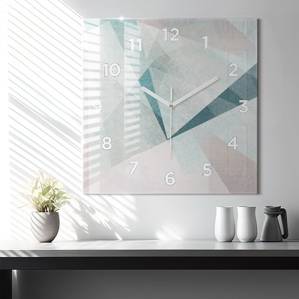 Square wall clock Triangles Abstract Texture