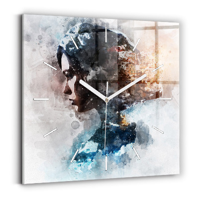 Square wall clock Abstract faces