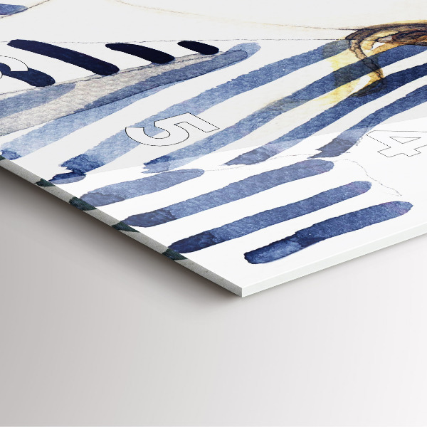 Square wall clock Face with glasses and hat